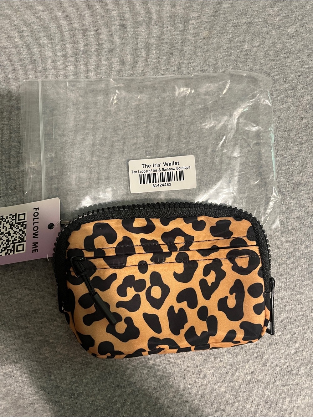 Iris Wallet Leopard Print Zip Card Wallet